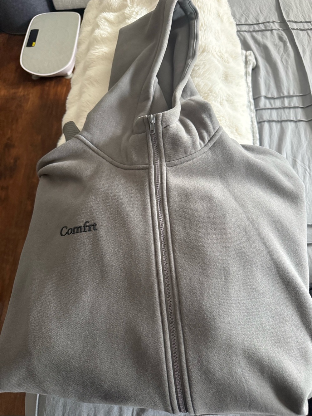 Comfort Brand Light Gray Zip-Up Hoodie Jacket - Women